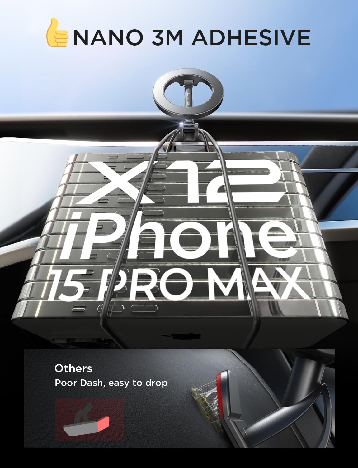 Lisen For Magsafe Car Mount, Ultra Magnetic 360 Degree Rotation Dashboard Car Phone Holder, Car Accessories For Iphone, Gifts Fo